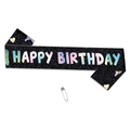 Cowboy Geburtstag Schärpe mit buntem Happy Birthday Schriftzug und Sicherheitsnadel - Cowboy-Thema-Stil (W-00094)
