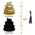 Set decorativo per 50° compleanno con torta, stelle e pendenti in nero e oro elegante - Decorazione da Porta Appesa 50 Compleanno (L-00481)