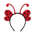 Cerchietto a forma di coccinella con ali in feltro rosso e pois neri per feste primaverili - Fascia per Coccinella