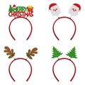 Set mit vier Weihnachts-Haarreifen mit Rentiergeweih und Weihnachtsmann-Motiven für Partys - Gemischte Weihnachts-Stirnbänder (L-00357)