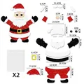 Tabla de tallas detallada de pegatinas de pared de Papá Noel DIY con dimensiones - Estilo Papá Noel (J-0539-4)