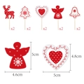 Tabella delle taglie per decorazioni cupcake natalizie con renne e angeli rossi e bianchi - Set Cake Topper (L-0049-4)