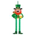 Decorazione San Patrizio con leprechaun e gambe a nido d'ape in carta verde - Stile Leprechaun con Boccale di Birra (Y-00634-2)