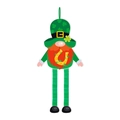 Gnomo di San Patrizio da appendere con gambe lunghe e cappello a cilindro verde - Stile Gnomo con Decorazione a Ferro di Cavallo (Y-00634-4)