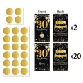 Cartes à gratter 30e anniversaire noires et dorées avec cupcakes et autocollants - Style 30ème Anniversaire (Y-00617-1)