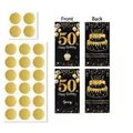 Set di gratta e vinci per il 50° compleanno con adesivi dorati e design nero - Stile 50° Compleanno (Y-00617-3)