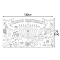 Poster da colorare Hanukkah 130x75cm con Menorah e motivi Stella di David - 1 Foglio di Carta Graffiti Hanukkah (L-00484)