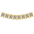 Soccer theme burlap party banner with eight swallowtail flags for sports birthday decor - Soccer Style (W-00099-5)