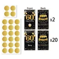 Set di Biglietti Gratta e Vinci 60° Compleanno con Adesivi Dorati Tondi in Nero e Oro - Stile 60° Compleanno (Y-00617-4)