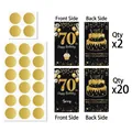 70th birthday scratch-off game cards set with golden balloons and lottery stickers - 70th Birthday Style (Y-00617-5) / 22 Count