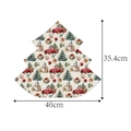 Detailed Christmas tree-shaped burlap placemat with vintage truck and snowman, 40x35cm size - Christmas Tree Style Placemat (L-00489-1)