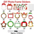 Kit cornice per foto natalizia fai-da-te con 12 motivi festivi e corde per decorazioni - Decorazione Appesa per Foto di Natale + Adesivo (J-0538)
