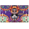 Dia de los Muertos backdrop featuring La Catrina with skull makeup and marigolds - Day Of The Dead Skull Figure (G-00100)