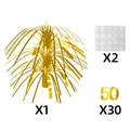 50. Geburtstag Party-Dekoset mit goldenem Tischaufsteller und 30 Stück Konfetti - Thema zum 50. Geburtstag (Y-00594-2)