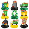 Lot de 9 décorations de table alvéolées pour fête sur le thème du recyclage écolo - 9 Pièces Centres de Table en Nid d'Abeille Recyclage