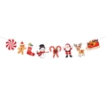 Striscione natalizio con ciondoli in cartone: omino di pan di zenzero, renna e Babbo Natale - Banner Accessori (L-0049-2)