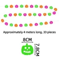 Halloween Kürbis Girlande Detail mit 4m Länge und 33 bunten Papier Ausschnitten - Kürbis-Stil