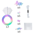 Bachelorette party decor set with white honeycomb diamond rings and iridescent love cutouts - Iridescent Diamond Ring Honeycomb Pendant