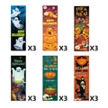 Lot de 18 marque-pages Halloween avec motifs de fantômes, citrouilles et chats noirs - Thème Halloween (G-00094)