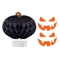 Kit de calabaza de nido de abeja negra para Halloween con pegatinas de caras naranjas - Calabaza Negra (Y-00464-2)