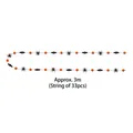 3m Halloween garland with 33 black spiders, bats and orange dots on white background - Spider Bat Round Disc Garland (mys0289-4)