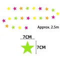 Détail guirlande d'étoiles fluo de 2,5m et étoiles en papier de 7cm pour anniversaire - Guirlande d'Étoiles Néon (J-0019-3) / Longueur 2.5m / Étoile Unique 7cm
