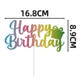 Décoration de gâteau Happy Birthday arc-en-ciel scintillante, dimensions 16.8cm x 8.9cm - Cake Topper Dégradé Arc-en-ciel (mys0182-2) / 16.8x8.9cm