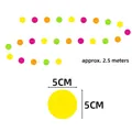 Guirlande de papier colorée de 2,5m avec cercles de 5cm pour fête d'anniversaire - Guirlande de Points de Cercle Néon (J-0019-4) / Longueur 2.5m / Diamètre 5cm