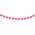 Ghirlanda di dodici cuori di carta rosa su corda bianca per decorazione di feste - Stile Rosso Rosa (mys0888-3)
