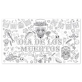 Dia de los Muertos kleurplaat poster met schedels en Mexicaanse elementen - Dag van de Doden Graffiti Stijl (G-00098)