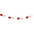 Valentine's heart bunting banner with red, pink, and white cardstock hearts on string - Red Pink White Heart Garland (mys0888-7)