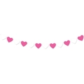Pink and white heart-shaped garland banner for Valentine's Day party decoration - Rose Red + White Style (mys0888-8)