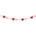 Valentine heart banner with red and pink cardstock hearts on a string for party decor - Light Pink + Pink + Red Style (mys0888-9)