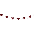 Valentine's Day heart banner party decoration with alternating dark red and white hearts - Wine Red + White Style (mys0888-10)