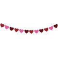 Valentine heart banner with red and pink felt hearts for romantic party wall decoration - Red + Rose Red + Wine Red Style (mys0888-11)