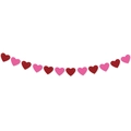 Valentine heart banner with alternating red and pink heart cards for party decoration - Red + Rose Red Style (mys0888-12)