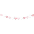 Valentine heart banner with dark pink, light pink and white cardstock hearts - Light Pink + Pink + White Style (mys0888-13)