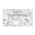 Affiche de coloriage DIY Happy Thanksgiving pour enfants avec dinde et récoltes - Style de Coloriage à Thème de Thanksgiving (Y-00590)