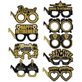 Set di 8 occhiali di carta nero e oro per festa di pensionamento e accessori per foto - Stile Festa di Pensionamento (J-0517)
