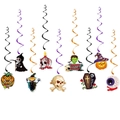 Halloween spiral hanging swirl set featuring pumpkins, skulls, and grim reapers for party decor - Spiral Hanging Decor Set (Y-00261-3)
