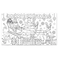 Poster da colorare di Natale fai-da-te con Babbo Natale, renne e testo natalizio - Carta per scarabocchi di Natale (J-0529)