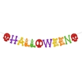 Striscione di Halloween colorato e glitterato con teschi per decorazioni per feste allegre - Striscione HALLOWEEN (J-0527-2)