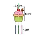 Hawaiian summer party cupcake wind chime with colorful metal tubes and size dimensions - Cherry Cupcake Style(J-0495-1)