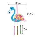 Blue flamingo wind chime for summer Hawaii beach party decor with size measurements - Blue Flamingo Style (Y-00551-2)