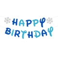 Striscione di compleanno glitter blu con fiocchi di neve per feste invernali - Stile Fiocco di Neve Sfumato Blu