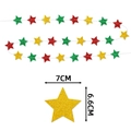 Close-up of glittery red, green, and gold star garland showing 7cm dimensions - Five-pointed Star Style (mys0171-2) / Approx 3m Per String Per Pack