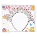 Rose gold 40 & Fabulous birthday headband with crown and iridescent tassels for parties - 40th Birthday Rose Gold Headband (J-0554-7)