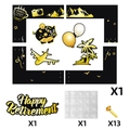 Fotobox-Set für den Ruhestand mit schwarzem und goldenem Rahmen und Requisiten - Pensionierung Thema Fotorahmen Set (Y-00573-1)