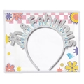Serre-tête d'anniversaire argenté & Fabulous avec des pompons irisées - Serre-tête d'Anniversaire 70 Ans Argent (J-0554-20) / 1 Pièce