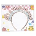 Serre-tête d'anniversaire 'Fabulous' pailleté or rose avec pompons colorés pour la fête - Serre-tête d'Anniversaire 50 Ans Or Rose (J-0554-11) / 1 Pièce